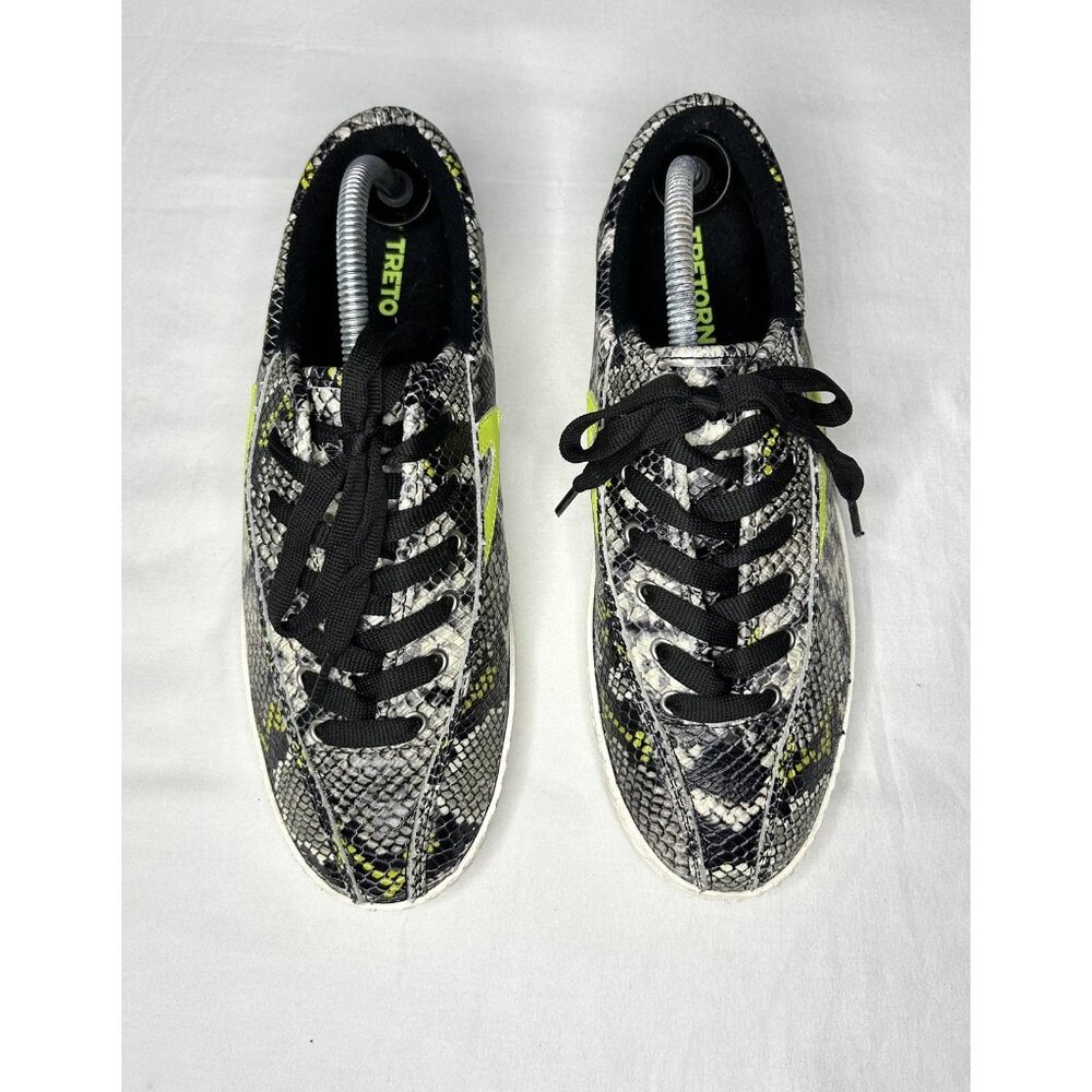 Tretorn Nylite 41 Plus Shoes Womens Size 9.5 Snake Print Neon Yellow Leather - Picture 7 of 16